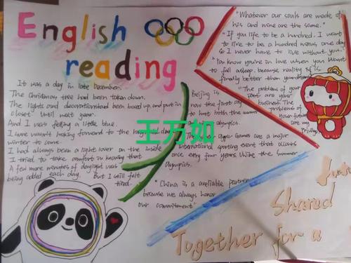 学生围绕冬奥会制作的英语阅读手抄小报 (4) 学生围绕冬奥会制作的英语阅读手抄小报 (4)