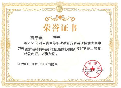 获奖证书3 获奖证书3